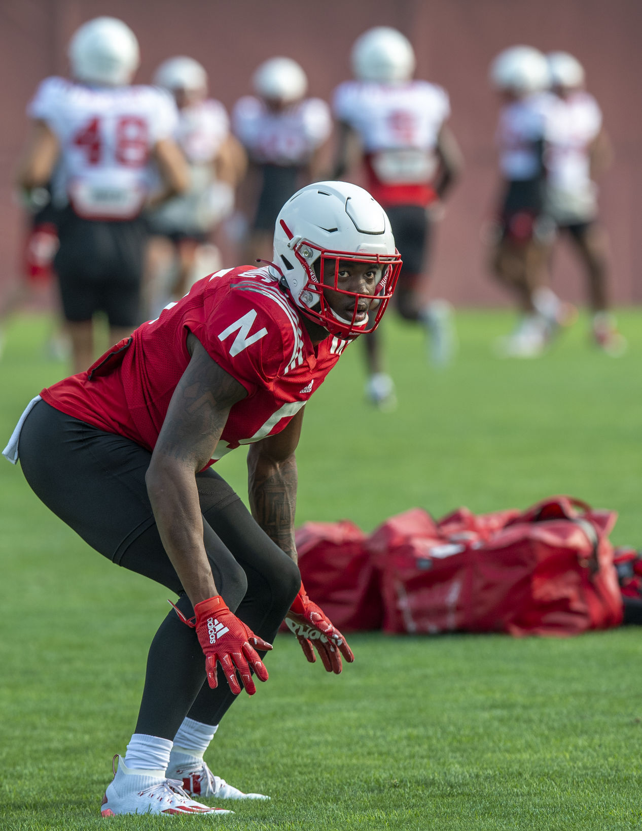 NU football practice, 8.4